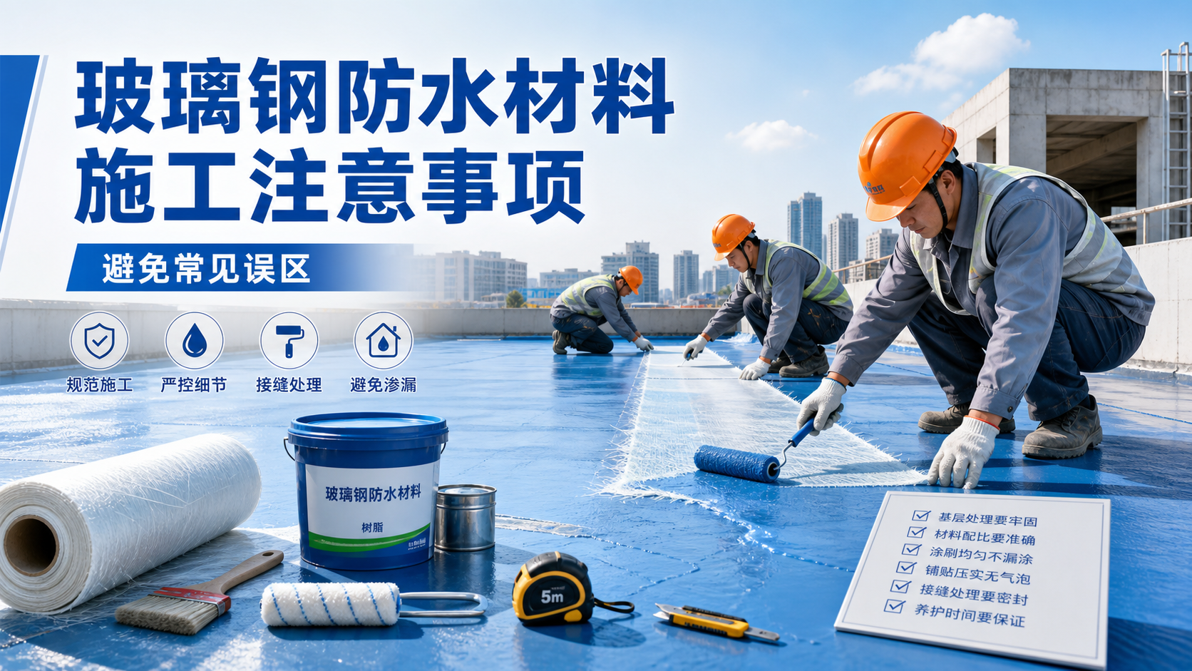 玻璃钢防水材料施工注意事项,避免常见误区 广安 版